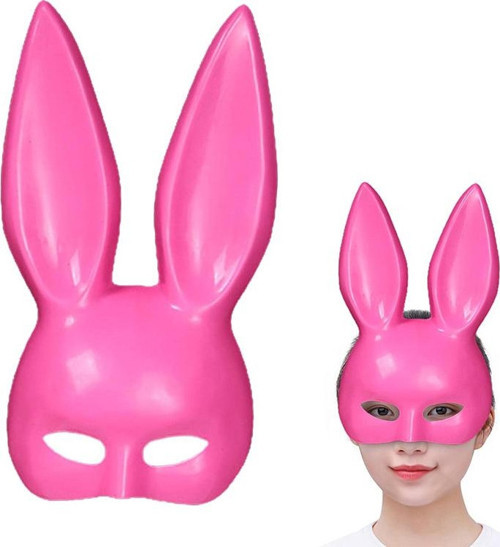 Pembe Renk Ekstra Lüks Uzun Tavşan Maskesi 35x16 cm