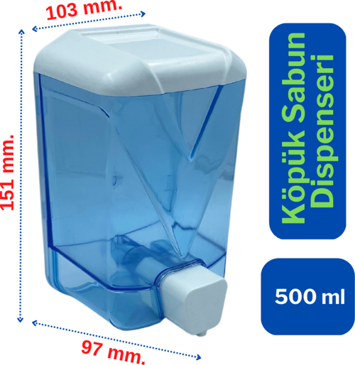 Plastik Şeffaf Köpük Sabun Dispenseri 500 ml.