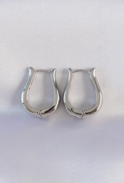 Pirinç Gümüş Renk İçi Boş Gül Küpe - EBJ240601W24752