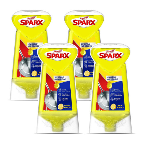 Sparx Diamond Plus Limon Kokulu Sıvı Bulaşık Deterjanı 650 ml 4 lü