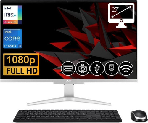 C27-1655 ATL8 Intel Core i7 1165G7 64GB 2TB M.2 SSD Fdos 27''All In One Bilgisayar