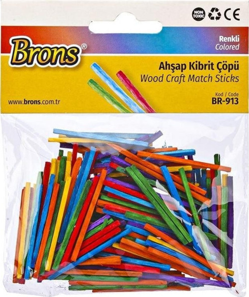 Ahşap Kibrit Çöpü Renkli BR-913