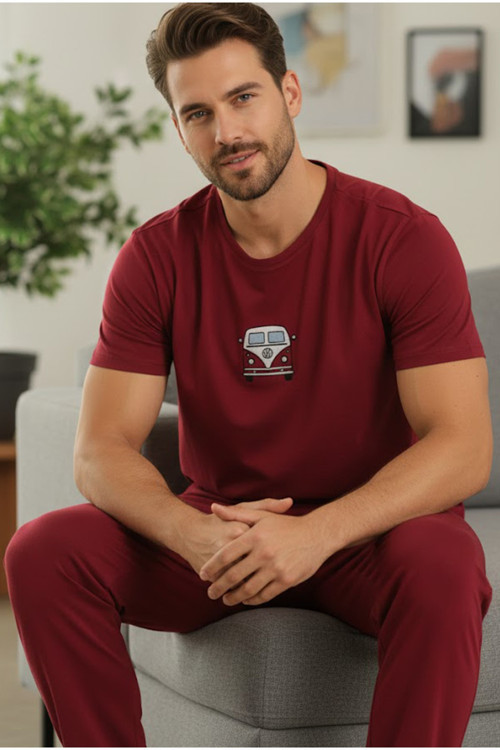 Kısa Kollu Örme Erkek Pijama Takım 7794
