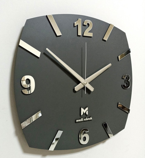 Dekoratif Ahşap Modern Duvar Saati Antrasit Sessiz Mekanizma 37x37 cm ST-002