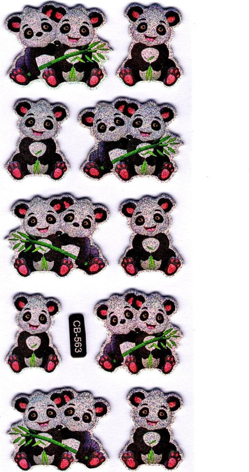 Sticker Kabartmalı Sticker Defter, Planlayıcı Etiket - (cb-563) 16x7 cm- Şirin Pandalar