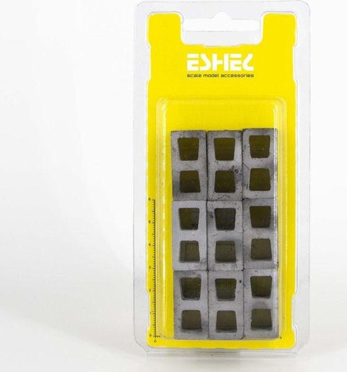 Düz Çimento Blok Gri 1:12 3x1.5x1.3 cm 9'lu Paket