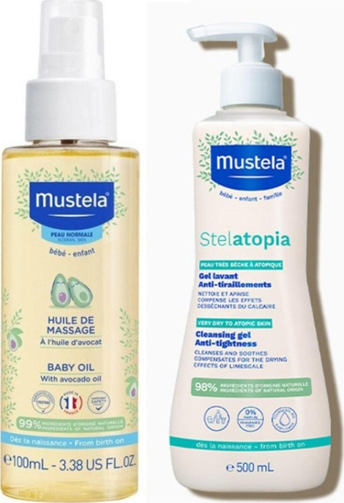 Bebek Bakım Masaj Yağı 100Ml - Mustela Stelatopia Temizleyici Jel 500 Ml