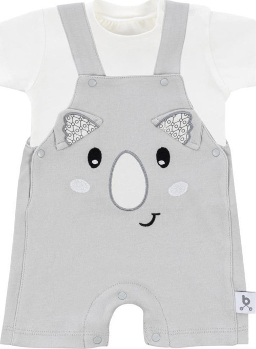 Hero Kısa Kol Bebek T-Shirt & Nakışlı Salopet Seti Koala