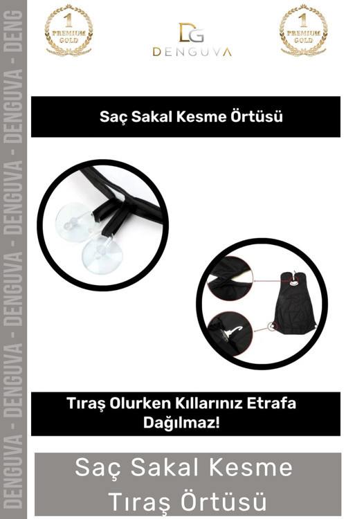 Denguva #TıraşÖrtüsü Vantuzlu Pratik Ev Tipi Kıl Toplama Önlüğü Apronu Saç Sakal Kesme Beyaz Tıraş Örtüsü 3