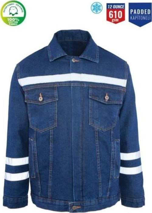 Kot İş Montu Kapitoneli Myform 3110 Sona Denim 12 Ons Renk Mavi