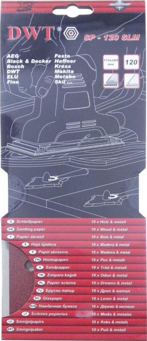 SP-60SLM Dikdörtgen Delikli Zımpara Kağıdı 115x280mm 60 Kum