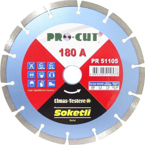 Pro-Cut PR51105 180A Daire Testere 180mm - Beton, Tuğla, Seramik