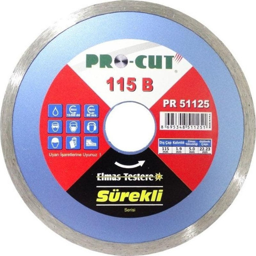 Pro-Cut PR51125 115B Daire Testere 115mm - Seramik, Porselen, Cam