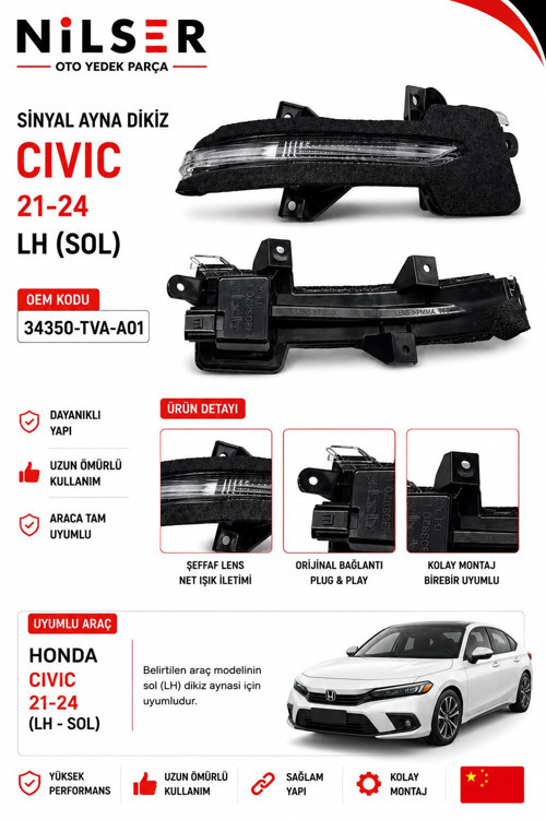 Honda Civic Ayna Sinyal Sağ 2021-2024 FE1