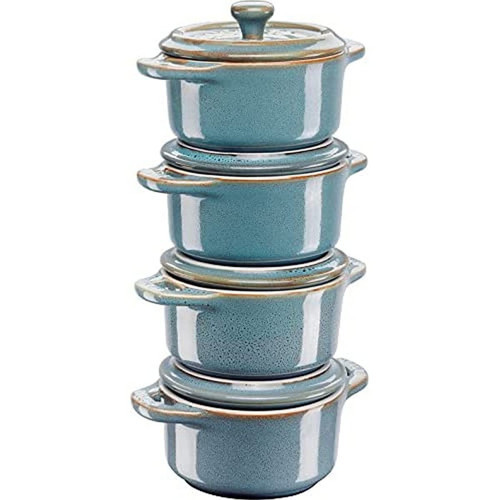 , Mini Cocotte Set, 4'lü, Yuvarlak, Ceramic