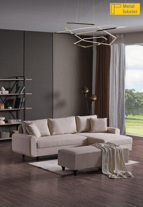 Corner Flavia Köşe Takımı Puflu
