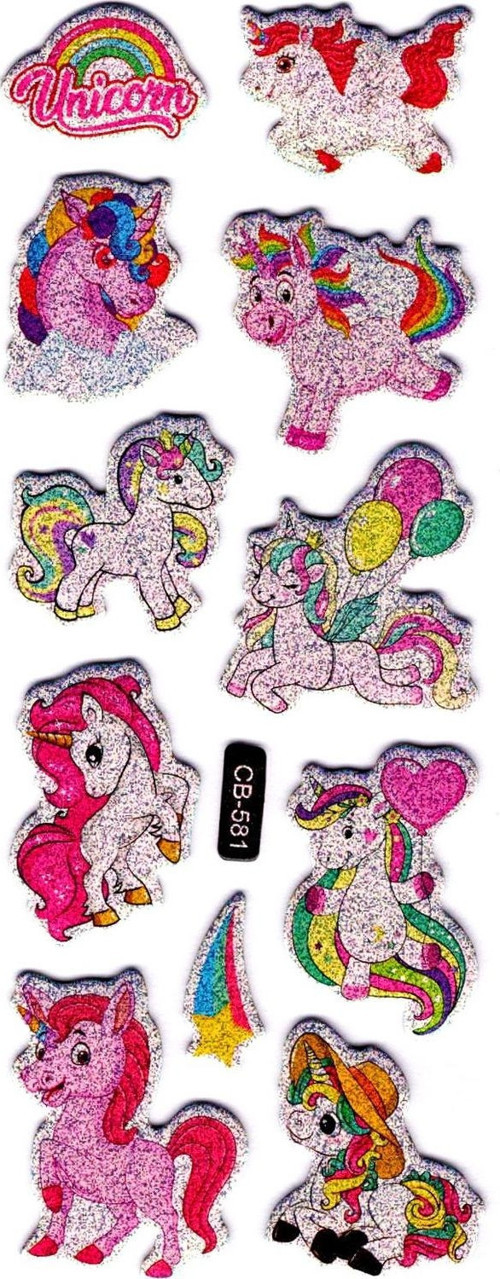 Sticker Kabartmalı Sticker Defter, Planlayıcı Etiket - (cb-581) 16x7 cm- Unicornlar