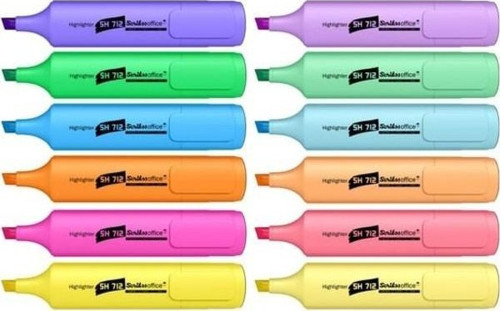 SH712 Pastel + Fosforlu İşaretleme Kalemi 12 Renk