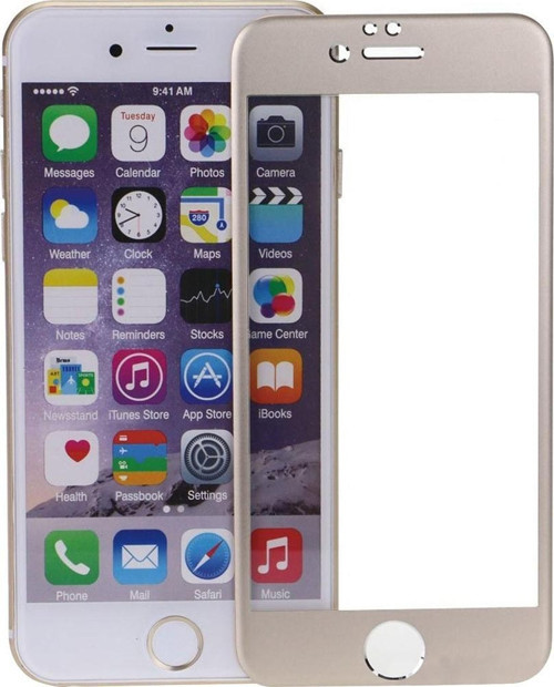 iPhone 6-6s Metal Kenarlı Cam Ekran Koruyucu Gri