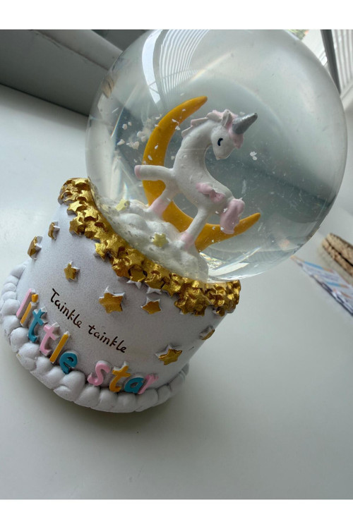 Unicorn Pilli Orta Boy Kar Küresi Hediye
