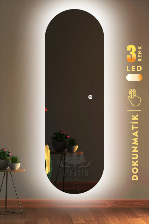 Led Işıklı 140X45 Oval Boy Aynası