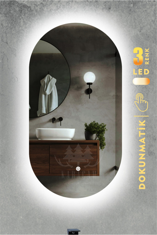 Led Işıklı Oval Banyo Ve Konsol Aynası