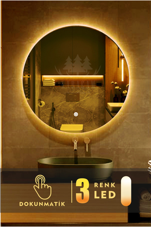 Led Işıklı Yuvarlak 70 Cm Banyo Ve Konsol Aynası