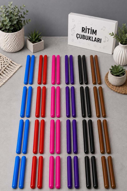 Orf-BT-25-24X Örf Aletleri Seti Ritim Çubuğu Paketi 25 cm Karbon Fiber Toptan Paket-3 (24 Çift)