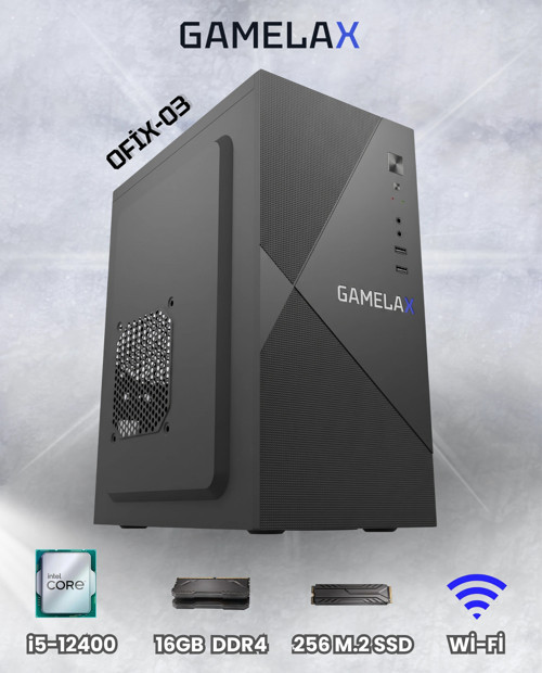 Ofix-03 Intel Core i5-12400 16GB DDR4 Ram 256GB M.2 SSD Wi-Fi Masaüstü Ofis Bilgisayarı