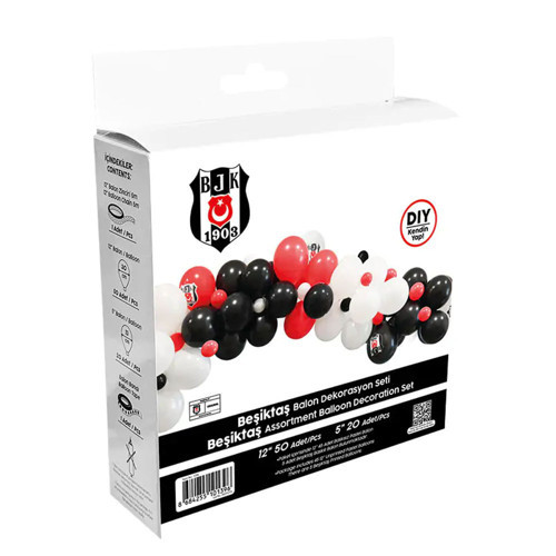 Beşiktaş Asorti Balon Dekorasyon Set 70Li