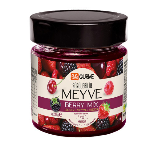 Gurme Şekersiz Sürülebilir Berry Mix Kreması 285 gr. (%65 Meyveli)