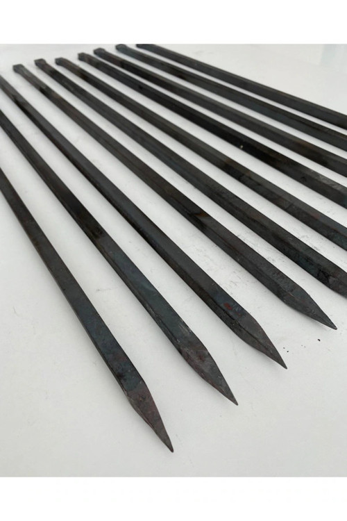 - 5 Adet Kare Tavuk Patlıcan Şiş - Yağlı Kara Demir 10 Mm - Özel Yapım