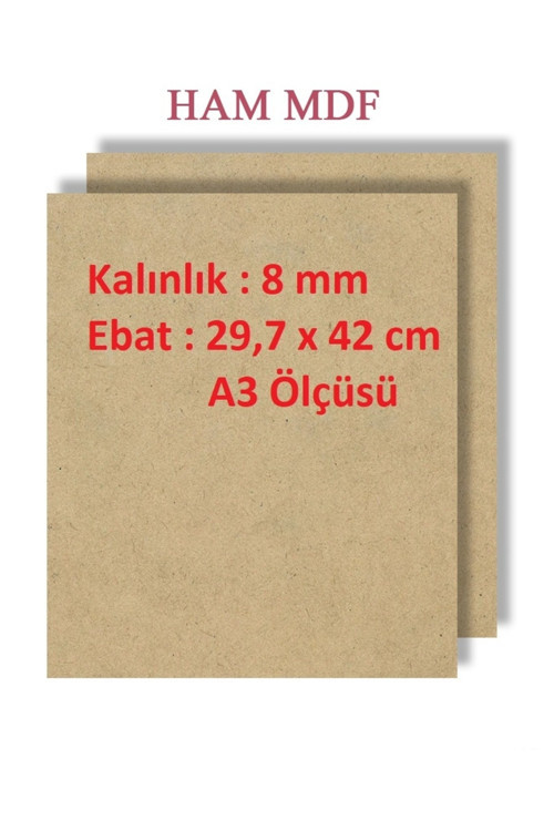 - 4 Adet Duralit Ham Mdf 8 Mm Kalınlık , A3 Ölçüsünde (29,7x42 Cm) Resim Altlığı