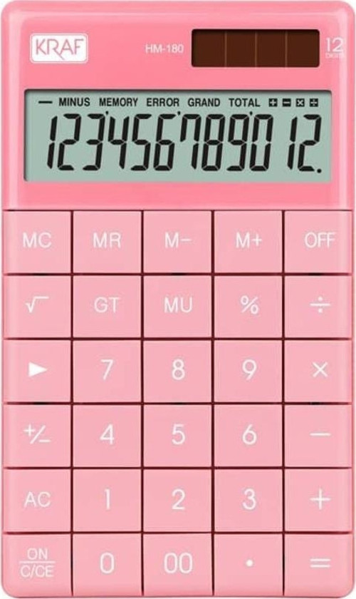 Masaüstü Hesap Makinesi 12 Hane Pembe HM-180-PK