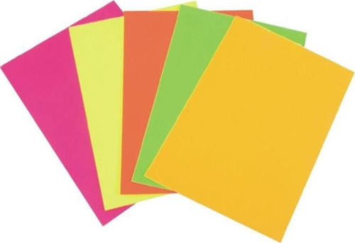Fosforlu Fon Kartonu 50x70 cm. 5 Renk 10'lu Paket