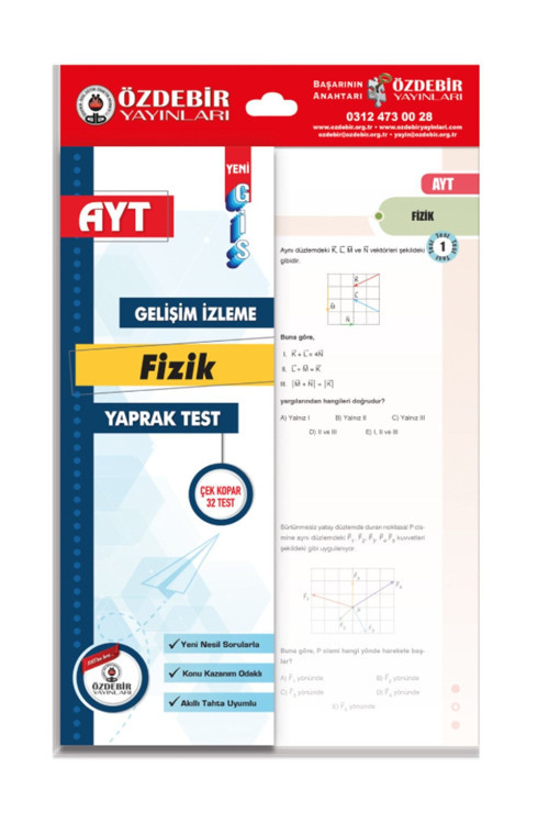 Özdebir Yayınları Ayt Fizik Gelişim İzleme Yaprak Test