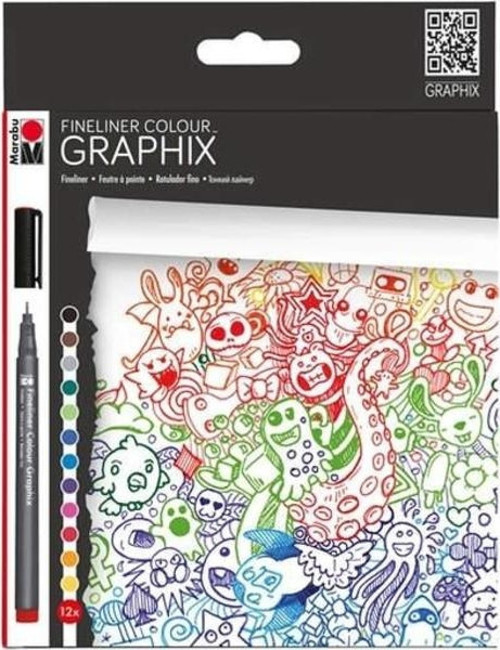 Graphix Fineliner Colour 12 Renk Set