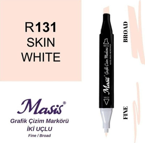 Çift Uçlu Marker Grafik Çizim Kalemi 131 Ten Beyazı