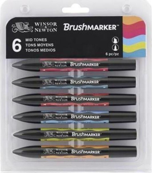 BrushMarker Kalem 6 Renk Mid Tones Set Orta Tonlar