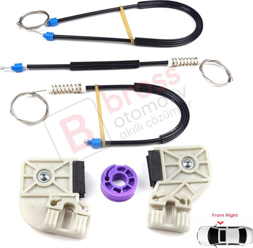 VW Polo MK4 9A 9N 9N3 9A4 4/5-Kapı HB Sedan 6Q4837462 İçin Elektrikli Ön Sağ Cam Kriko Tamir Seti