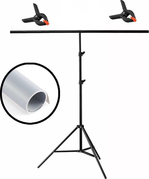 Seyyar PVC Fon Perde Gri - Grey 120cm x 200cm