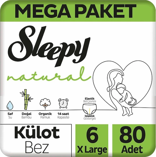 Natural 6 Numara XLarge 80'li Külot Bez