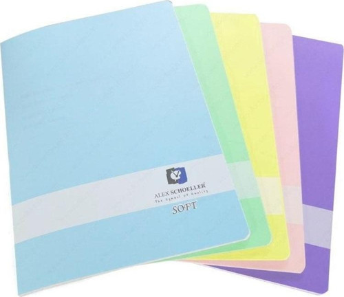 PP Kapak Tel Dikişli Defter Soft Renkler A4 60 yp Kareli