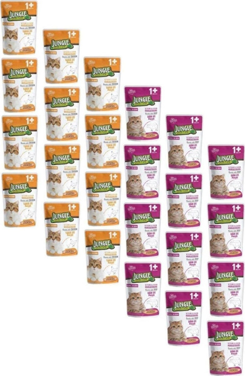 Pouch Karışık Tavuklu&Biftekli Kısırlaştırılmış Kedi Maması 100 Gr X 24 Adet