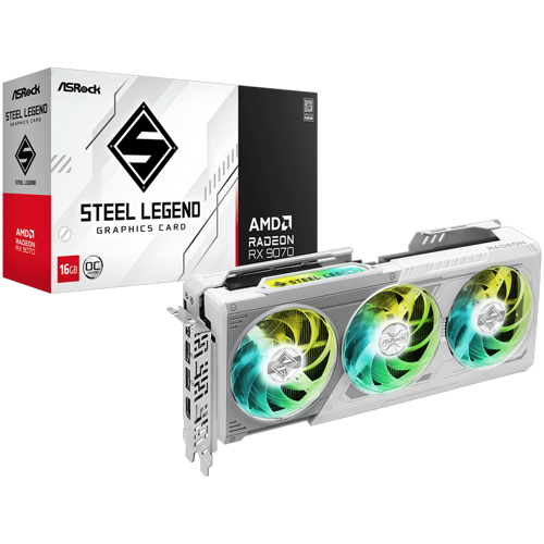 AMD Radeon RX 9070 Steel Legend 16GB OC GDDR6 256 Bit Ekran Kartı