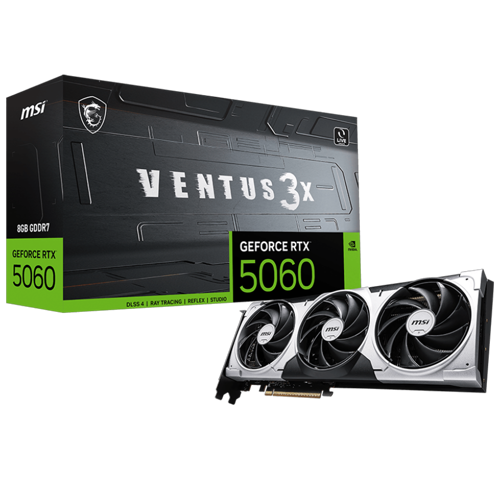 GeForce RTX 5060 8G VENTUS 3X GDDR7 DLSS 4 128 Bit Ekran Kartı