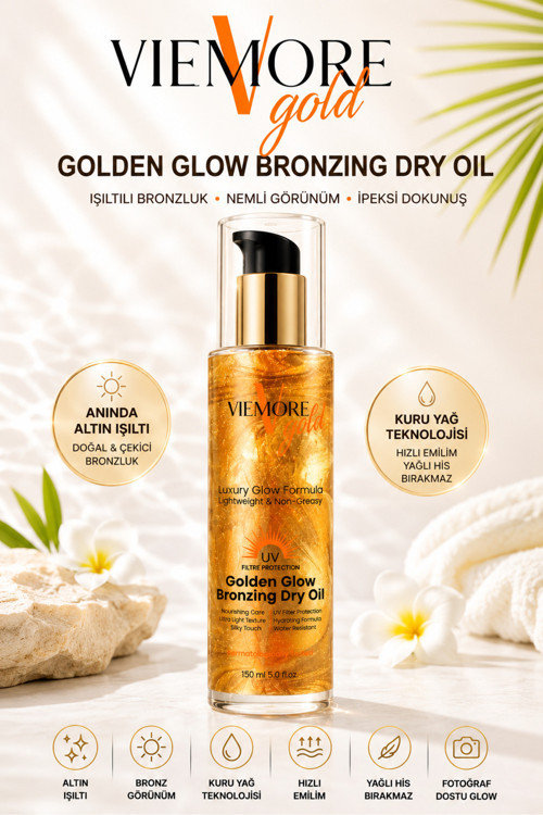 Gold Golden Glow Bronzlaştırıcı Dry Oil Altın Işıltı Verici Nemlendirici Besleyici Vücut Yağı 150 Ml