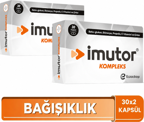Imutor Kompleks 30 Kapsülx2 – Beta Glukan, Ekinezya, Propolis, C Vitamini, Çinko - Bağışıklık