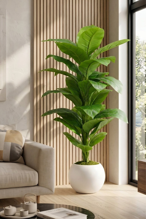 160 cm Yapay Difenbahya Ağacı - 30x30 Küre Saksılı