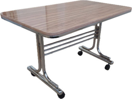 Belly Kahverengi 70X110 Krom Nikel Kaplamalı Tekerlekli Orta Sehpa Metal Tekerlekli Masa